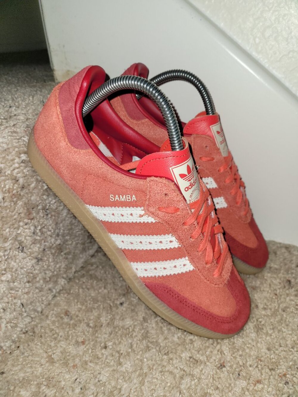 Adidas Samba Valentines OG Size 6.5 Big Kids Red Gum Casual Sneakers JS3526